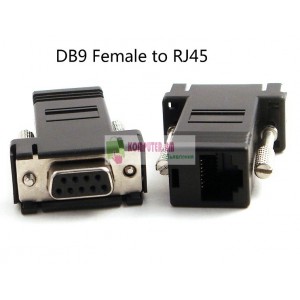 COM-RJ45 DB9 (F) RJ45 (F) Black Adapter