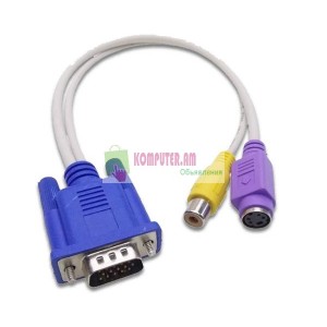 VGA-AV S-Video VGA (M) AV RCA (F) S-Video (F) Cable 