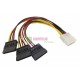 ATA to SATA 1-to-3 ATA(M) 3xSATA(F) Power Splitter Cable	
